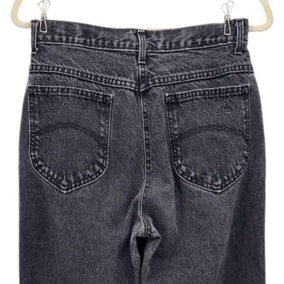 Vintage Chic Womens 10 Jeans High Rise Mom Barrel Distressed Black Nineties - Picture 4 of 8